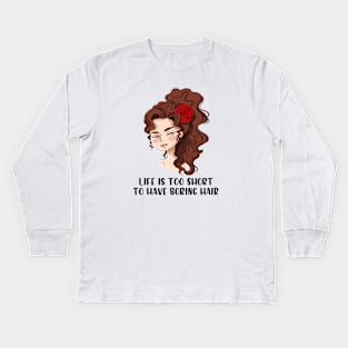 Curly Hair Kids Long Sleeve T-Shirt